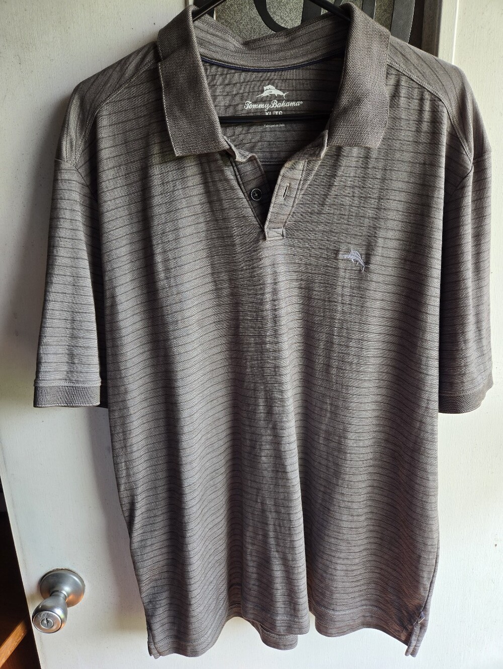 Tommy Bahama Men's Short-Sleeve Polo Shirt - Olive Gray Stripe